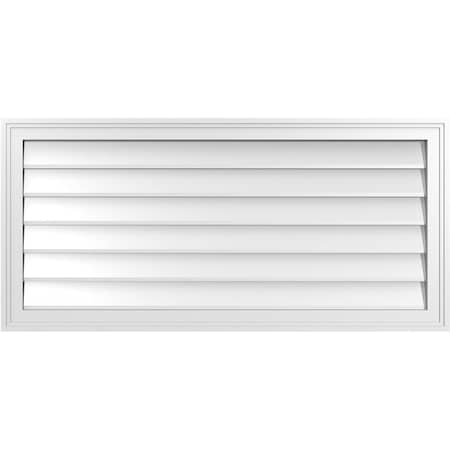 Ekena Millwork Vertical Surface Mount PVC Gable Vnt: Non-Functional, w/2"W x 1-1/2"H, Brickmould Frame, 42"W x 20"H GVPVE42X2002SN